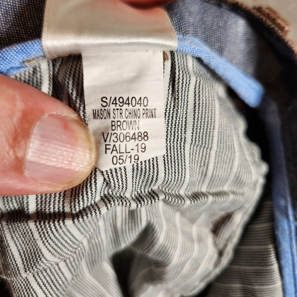 Banana Republic‎ Pants Men's 35X28 (Tag 33X30) Brown Mason Chino TINY HOLE